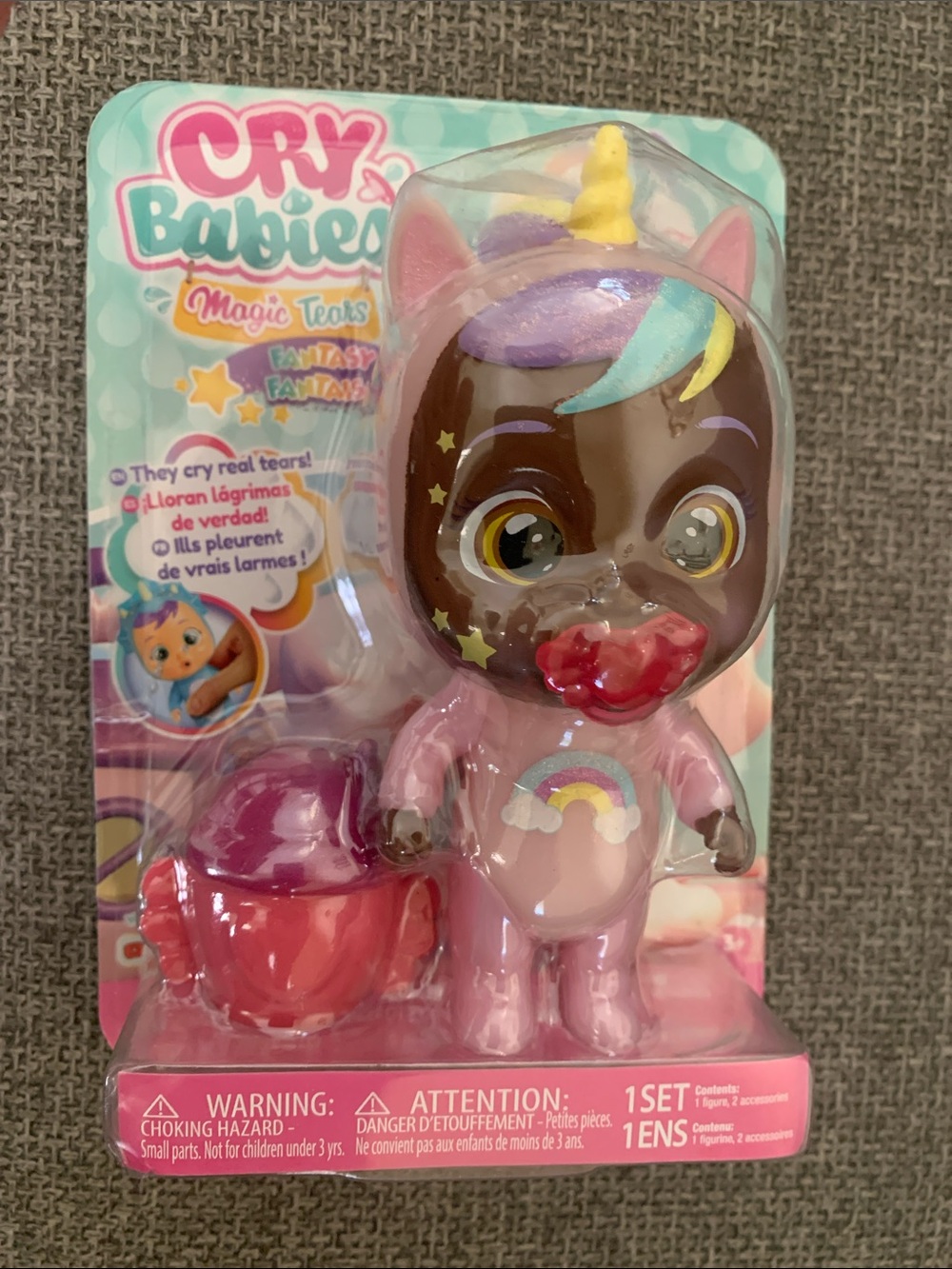 Cry Babies Magic Tears5” Jassy Unicorn Doll with Pacifier New